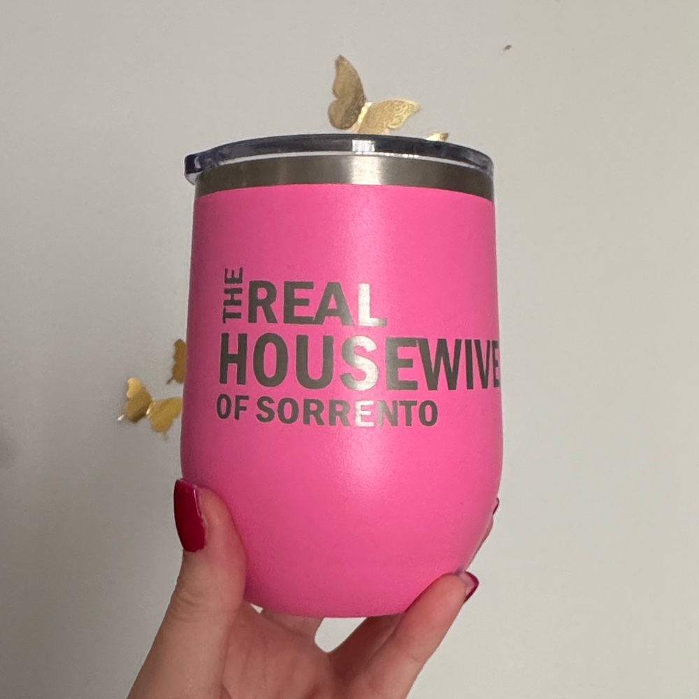 Pink Insulated Tumbler with Silver Text